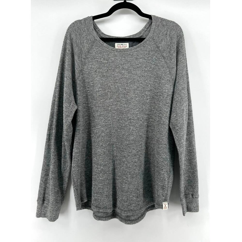 Lucky Brand Lived In Thermal Men's Size L Gray Quality Layer Waffle Knit